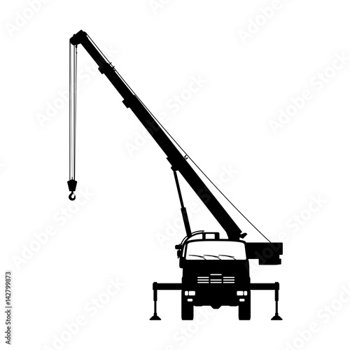 Crane Silhouette on a white background.