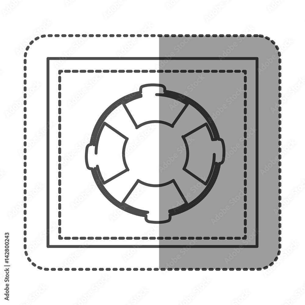 monochrome sticker frame with flotation hoop vector illustration monochrome sticker frame with flotation hoop vector illustration