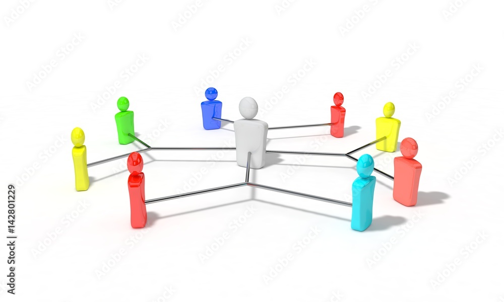 Boss and employees concept, 3d render Boss and employees concept, 3d render