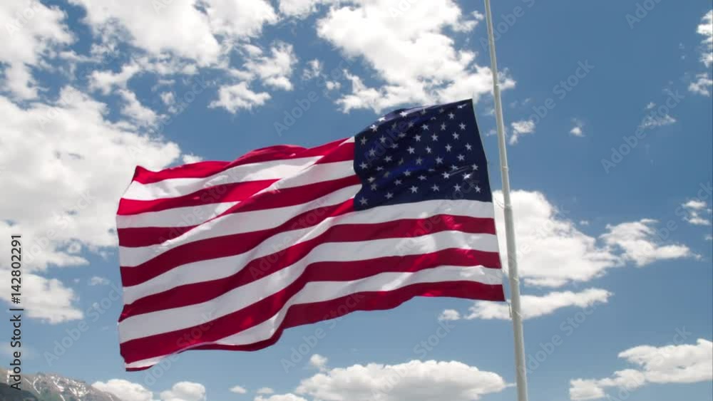 View of American Flag shot from drone View of American Flag shot from drone