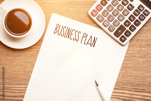 Business plan concept, closeup