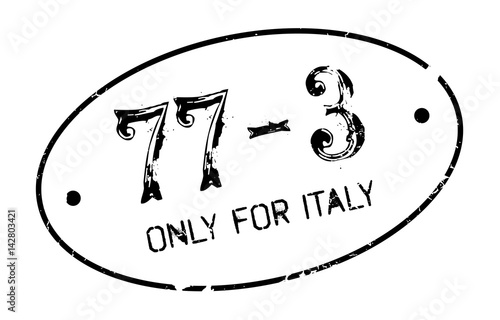 Only For Italy rubber stamp. Grunge design with dust scratches. Effects can be easily removed for a clean, crisp look. Color is easily changed.