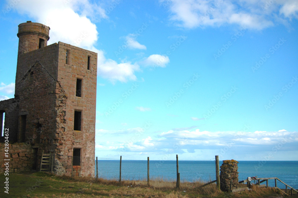 Ruined Tower at Edge of Sea, Slains Castle, Aberdeenshire Ruined Tower at Edge of Sea, Slains Castle, Aberdeenshire