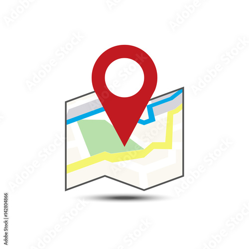 Search pointer on map icon navigation flat color icon isolated on white background Free Download Search pointer on map icon navigation flat color icon isolated on white background - GFXLoad
