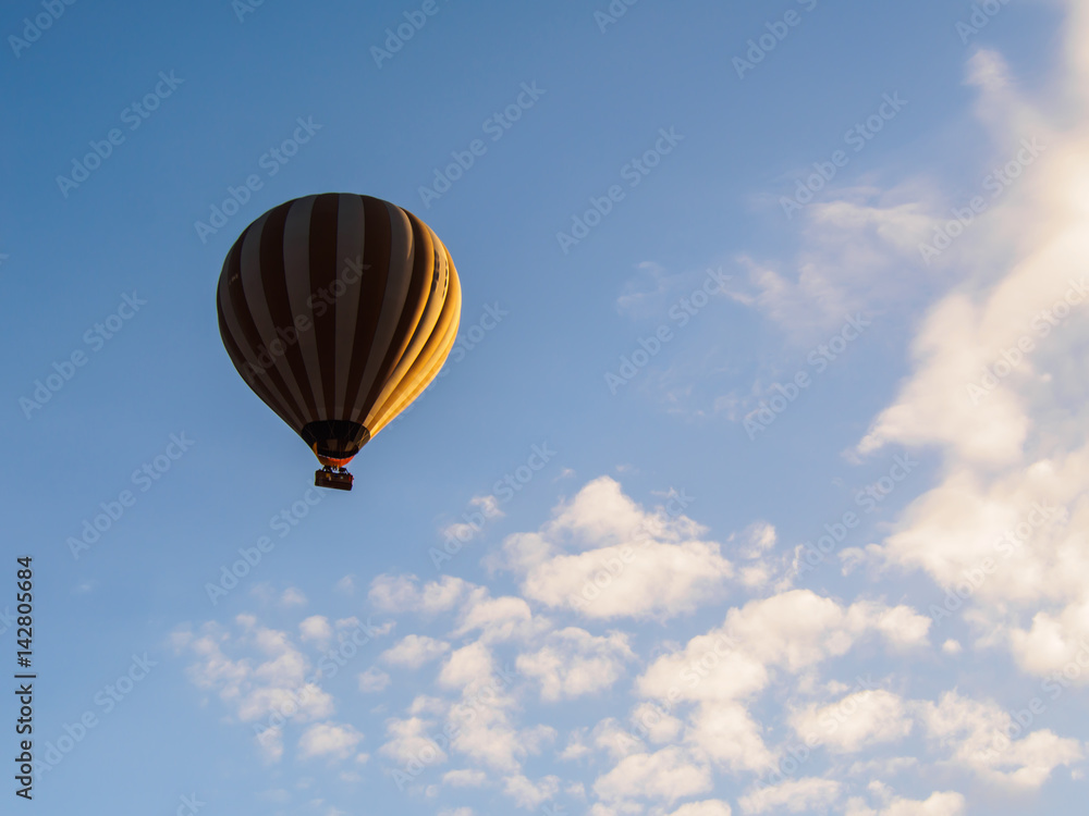 hot air balloon on blue sky with cloud background hot air balloon on blue sky with cloud background