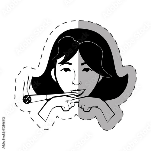 portrait female expression face vector illustration eps 10