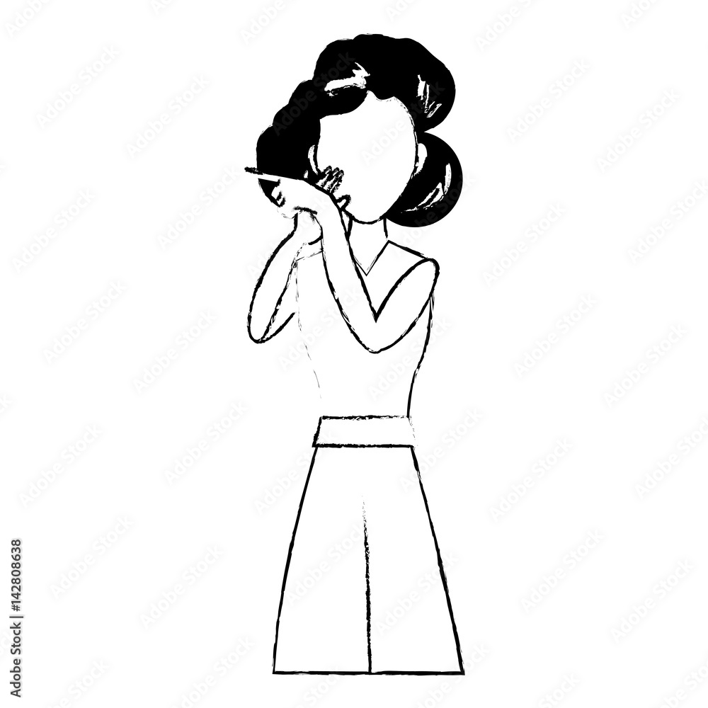 character woman standing gesture vector illustration eps 10 character woman standing gesture vector illustration eps 10