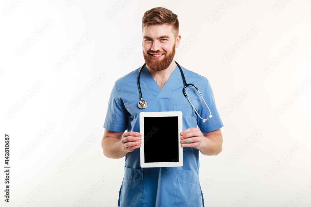 Portrait of a smiling friendly medical doctor or nurse Portrait of a smiling friendly medical doctor or nurse