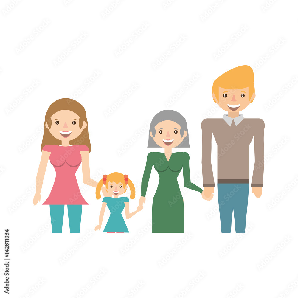 portrait people family happiness vector illustration eps 10
