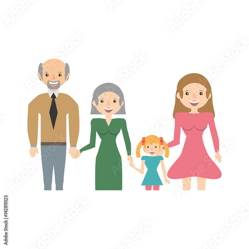 portrait people family happiness vector illustration eps 10