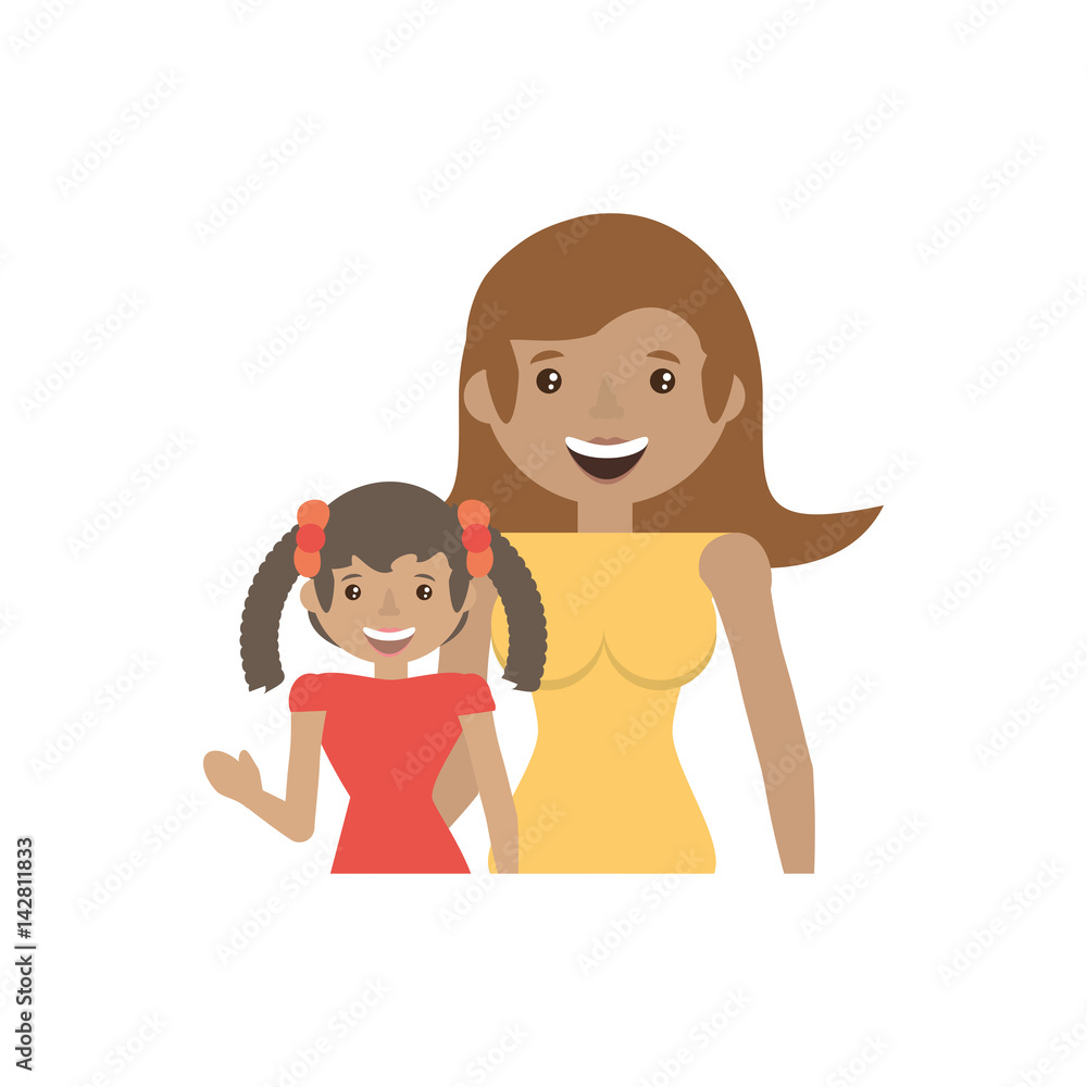 mother and her child image vector illustration eps 10