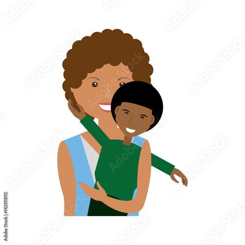 mother and her child image vector illustration eps 10