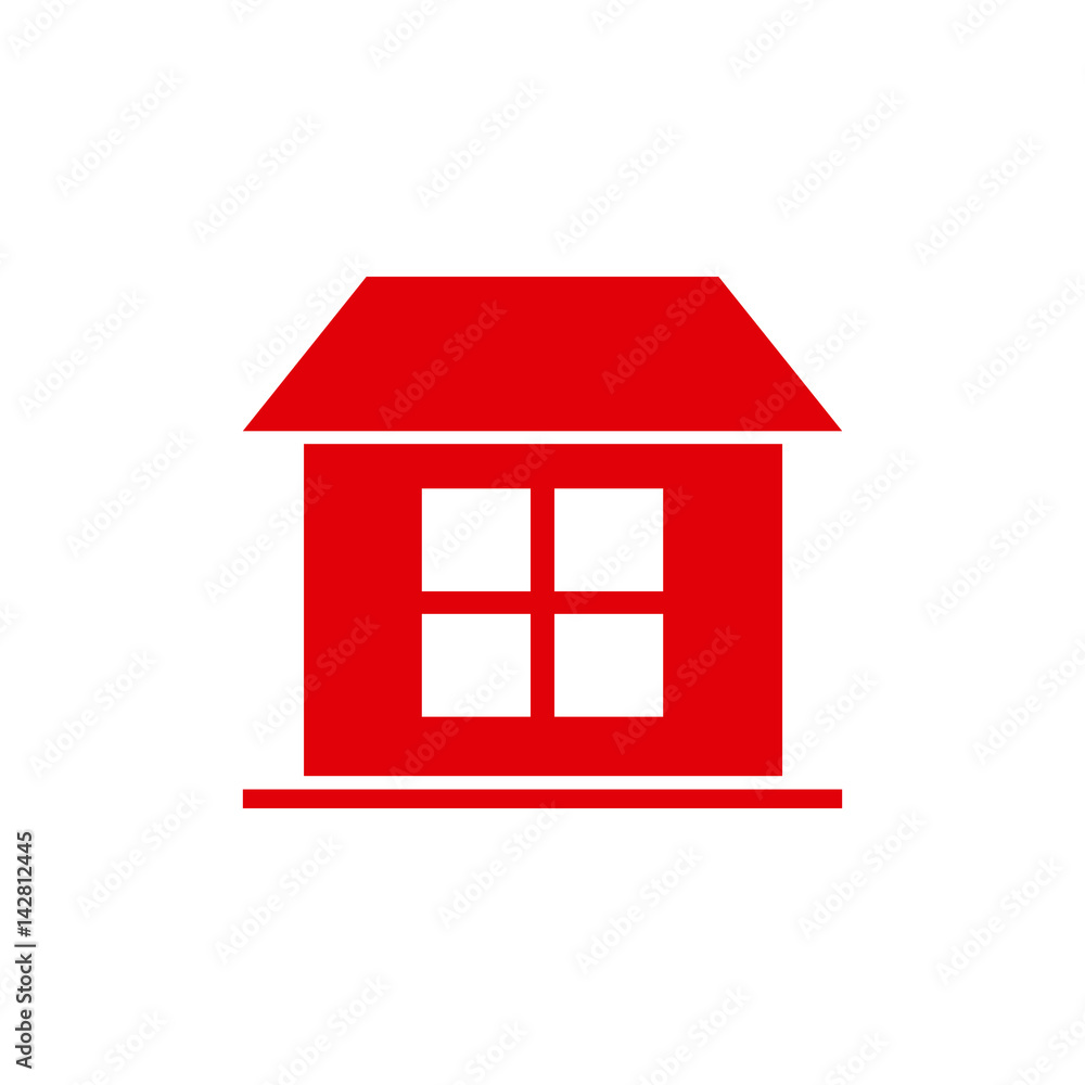 red silhouette simple facade house one room vector illustration red silhouette simple facade house one room vector illustration