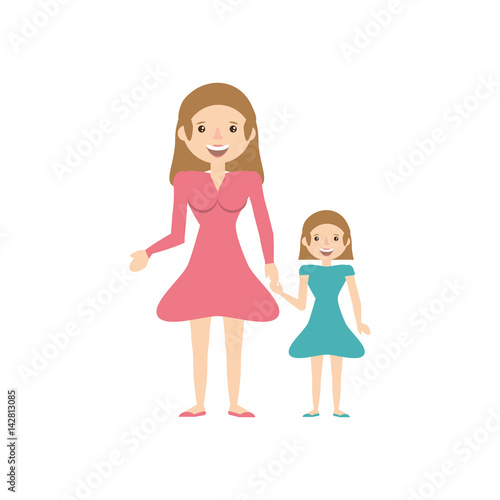mother and her child image vector illustration eps 10