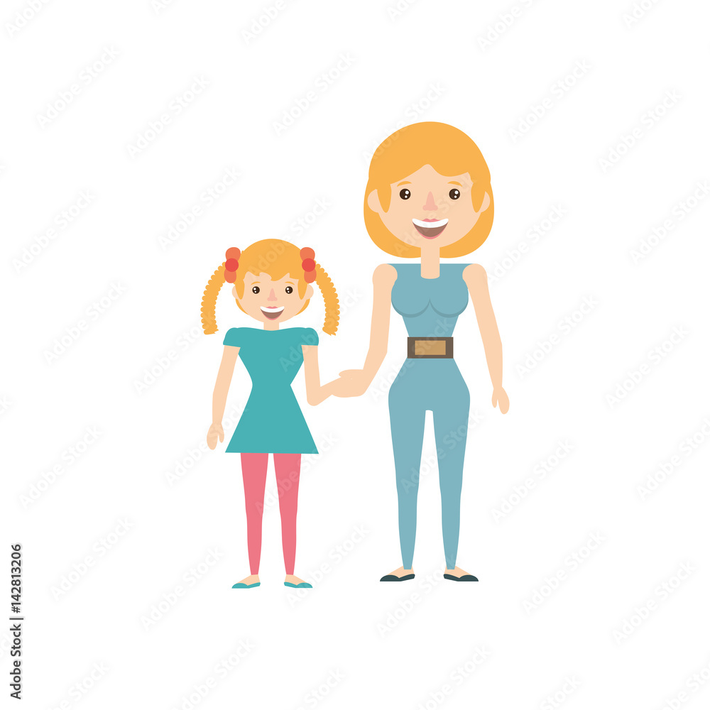 mother and her child image vector illustration eps 10