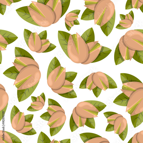 Pistachios seamless pattern