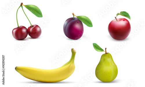 Pakiet wektorowych owoców  © strawhatzk