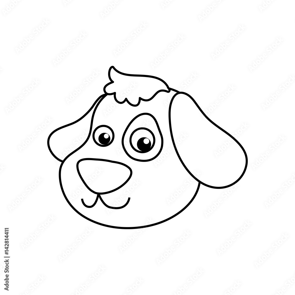 dog cartoon drawing head vector icon illustration dog cartoon drawing head vector icon illustration