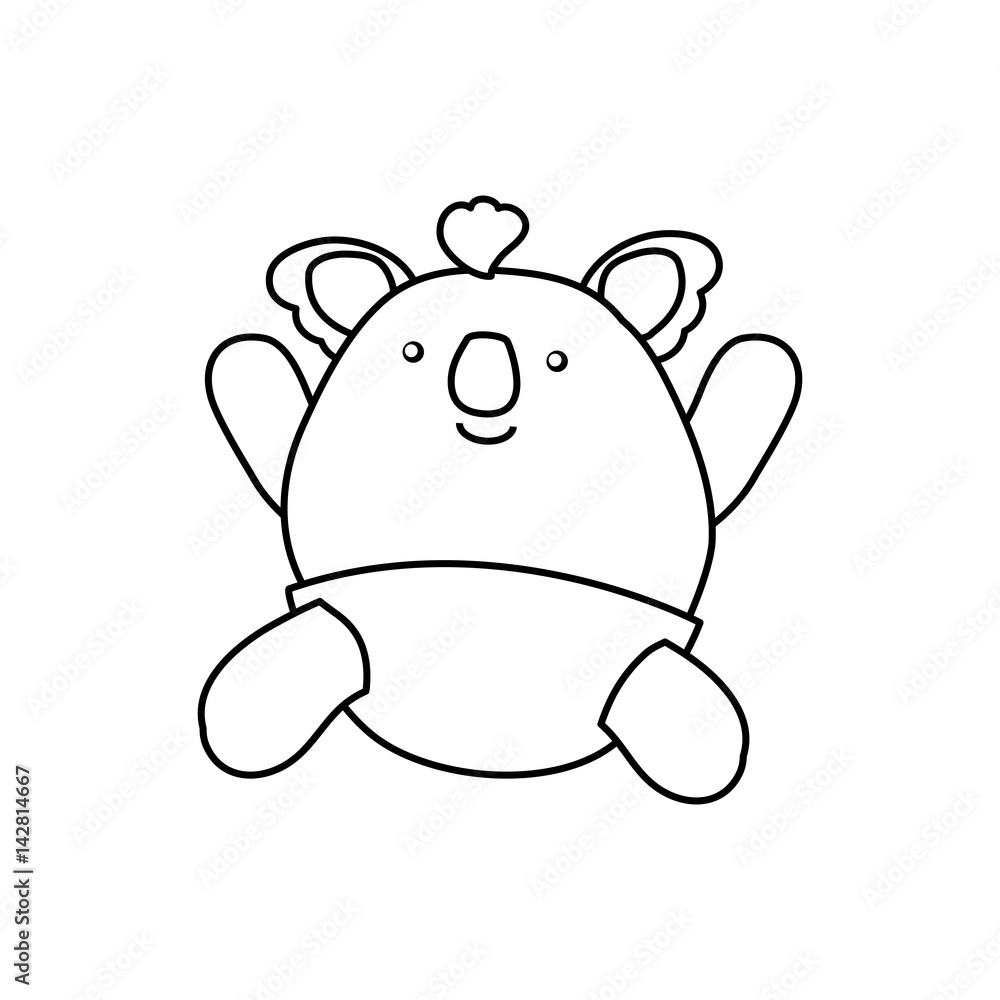 Naklejka premium baby koala stuffed animal vector icon illustration