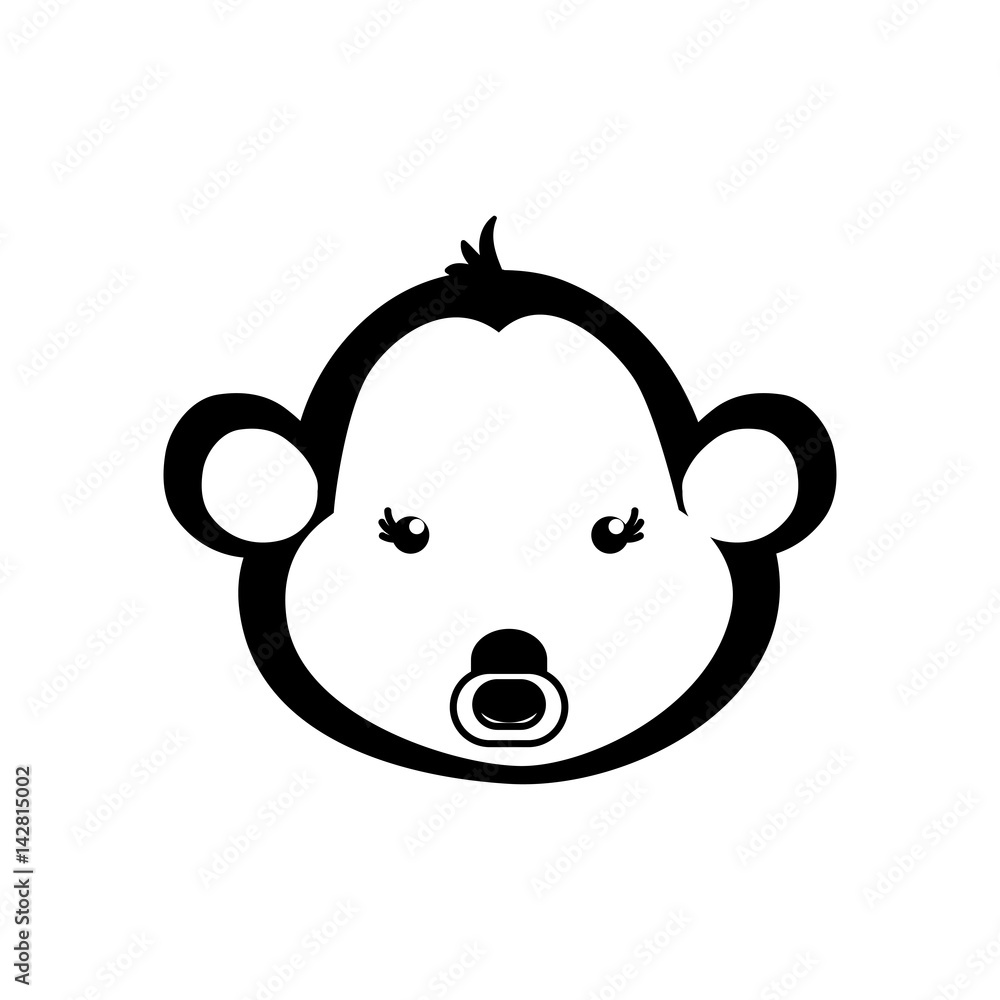 monkey cartoon head drawing animal vector icon illustration monkey cartoon head drawing animal vector icon illustration