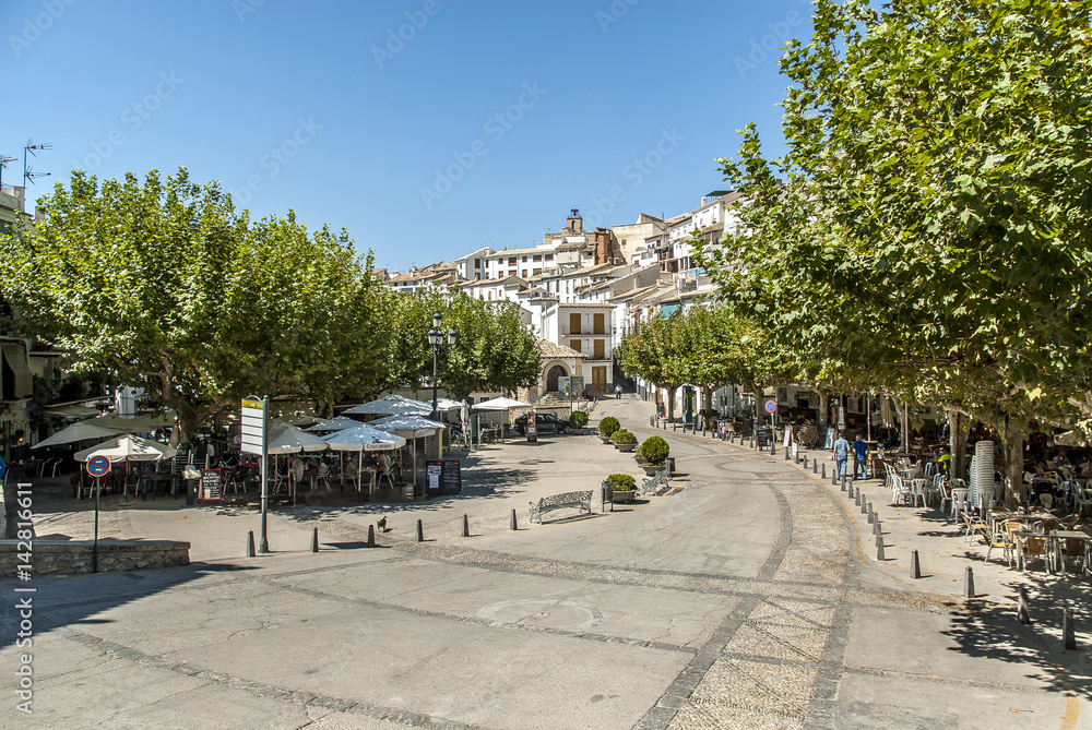 sight of the main square in Cazorla in Jaen, Andalusia, Spain