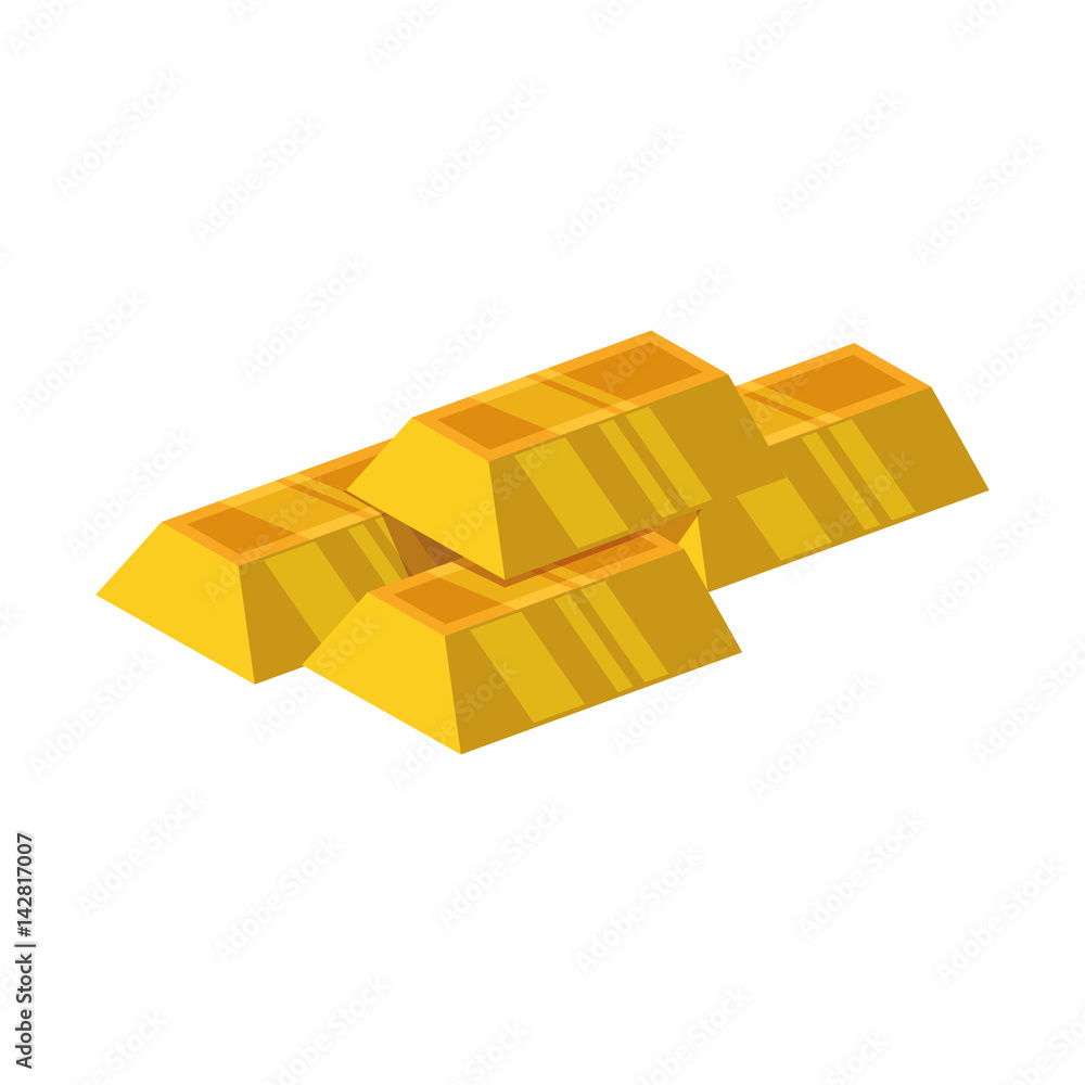 goldbars ingots gold vector icon illustration stock