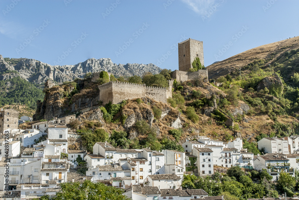 scenery of the town of Cazorla and of its castle in Jaen, Andalusia in Spain