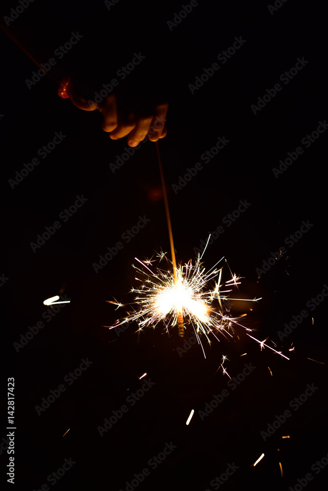 Hand-held fireworks Stock-Foto | Adobe Stock