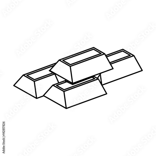 ingots gold bars vector icon illustration graphic design
