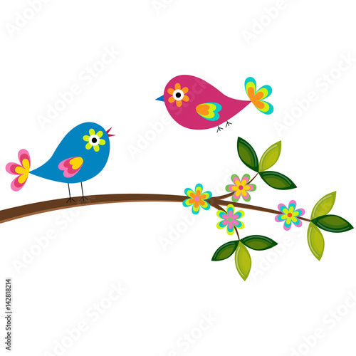 birds on a branch © sa6kaa
