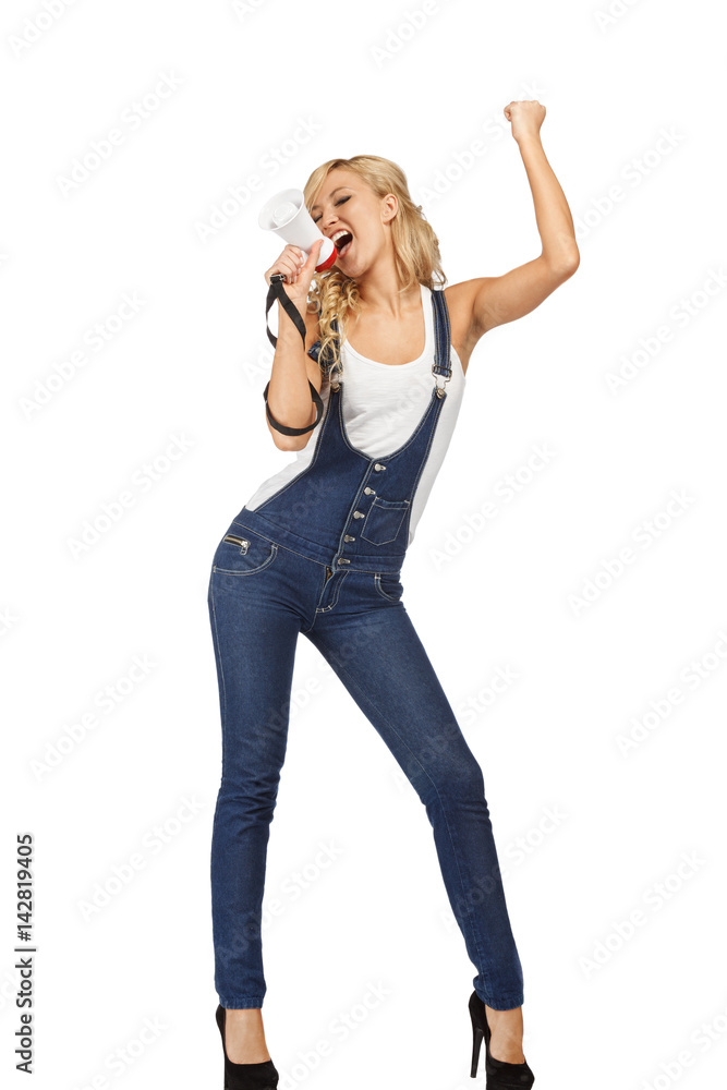 Woman with megaphone Woman with megaphone