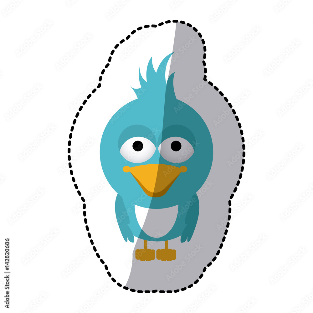 Obraz premium beautiful cartoon bird with big ayes, vector illustration