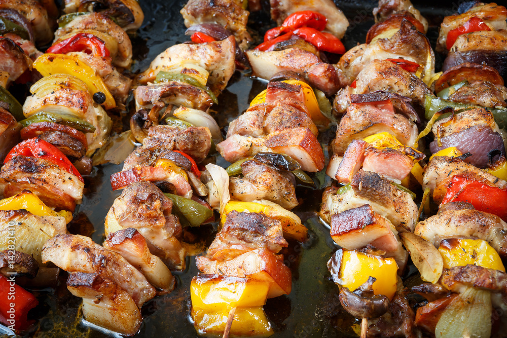 Photo of skewers on the grill