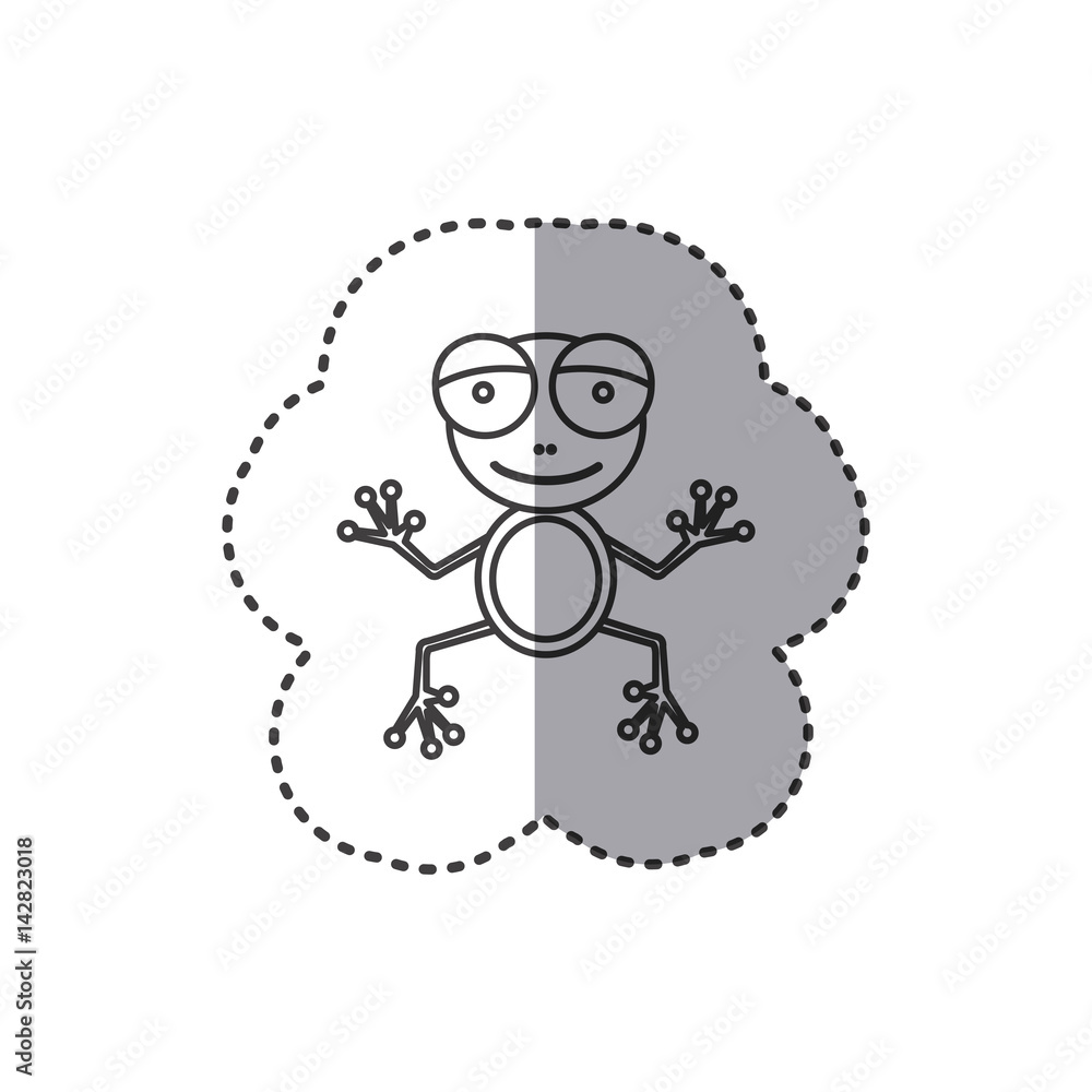 sticker frog animal head expression, vector illustration sticker frog animal head expression, vector illustration