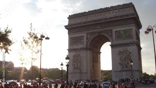Paris, France - Arc de Triomphe at Sunset