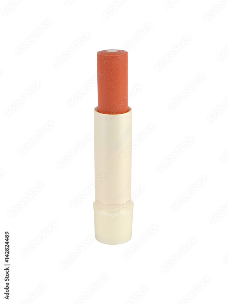 Open stick of a nude color lip balm isolated on white background Open stick of a nude color lip balm isolated on white background