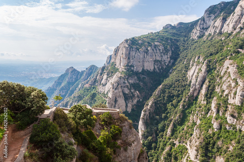 View of a mountain valley from the monastery of Montserrat. Catalonia, Spain. © a_mikhail