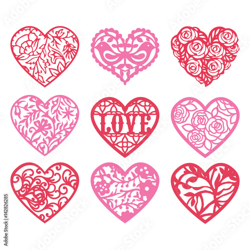 Love Heart Fretwork Lace Frame Set