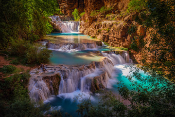Tuinposter Watervallen Turquoise waterval Havasupai canyon Arizona  © fotos2sell
