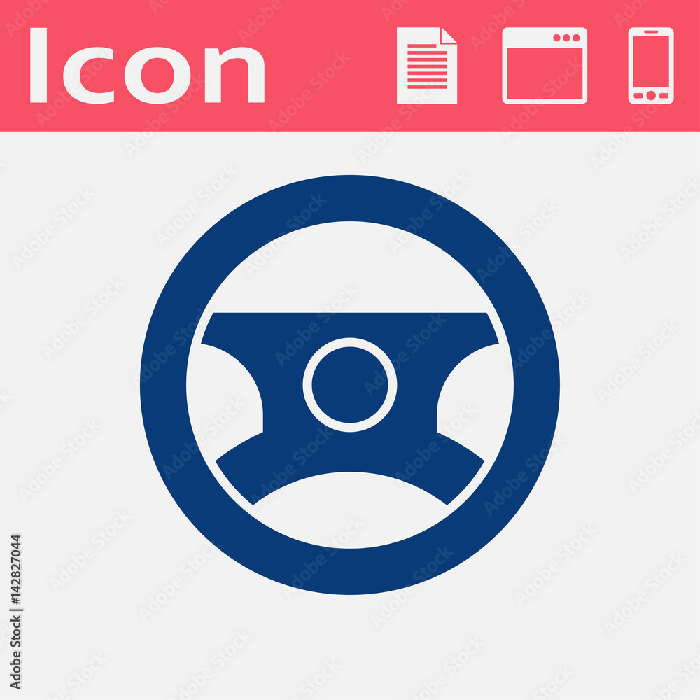 Car steering wheel symbol vector hmi dashboard flat icon Car steering wheel symbol vector hmi dashboard flat icon