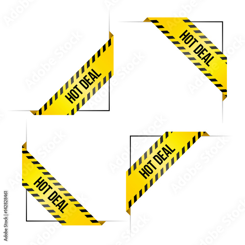 Four corner labels for online shop with words 'Hot Deal'