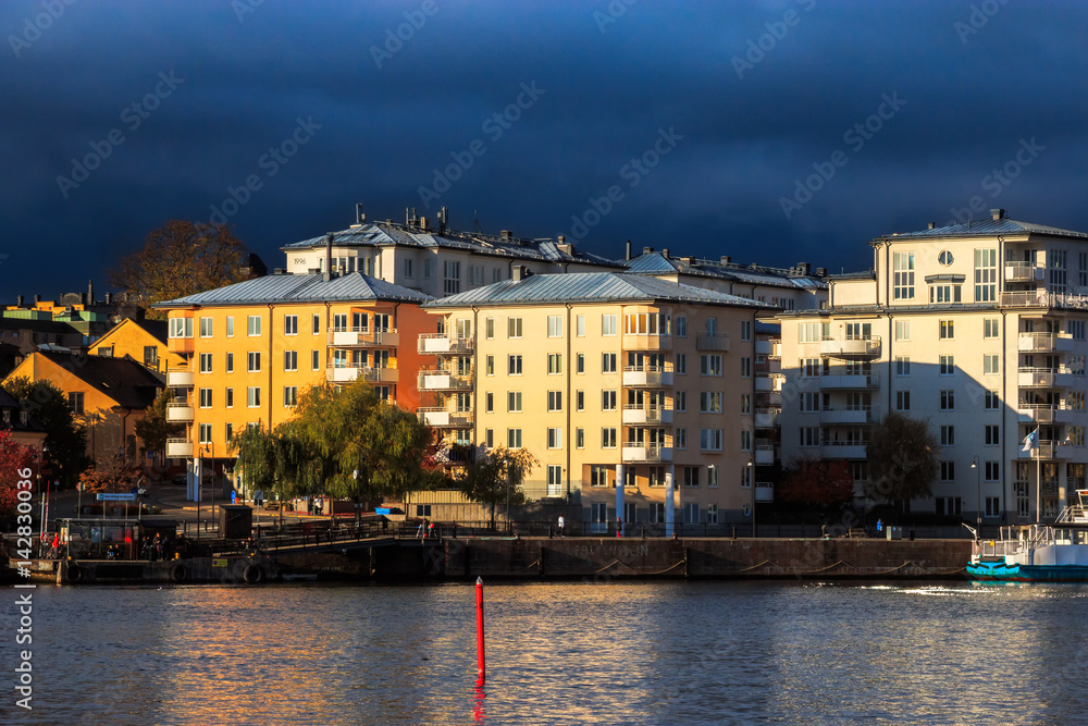 Bad weather approaching in city of Stockholm, Sweden