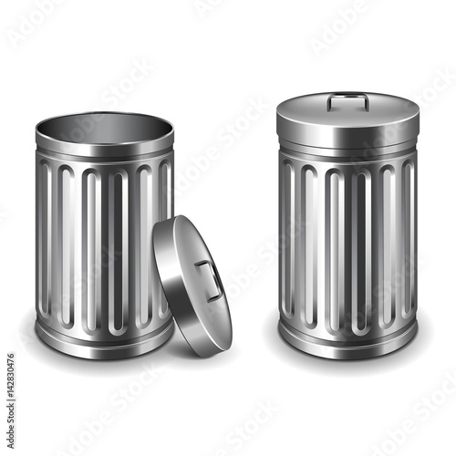 Street trash bin isolated on white vector