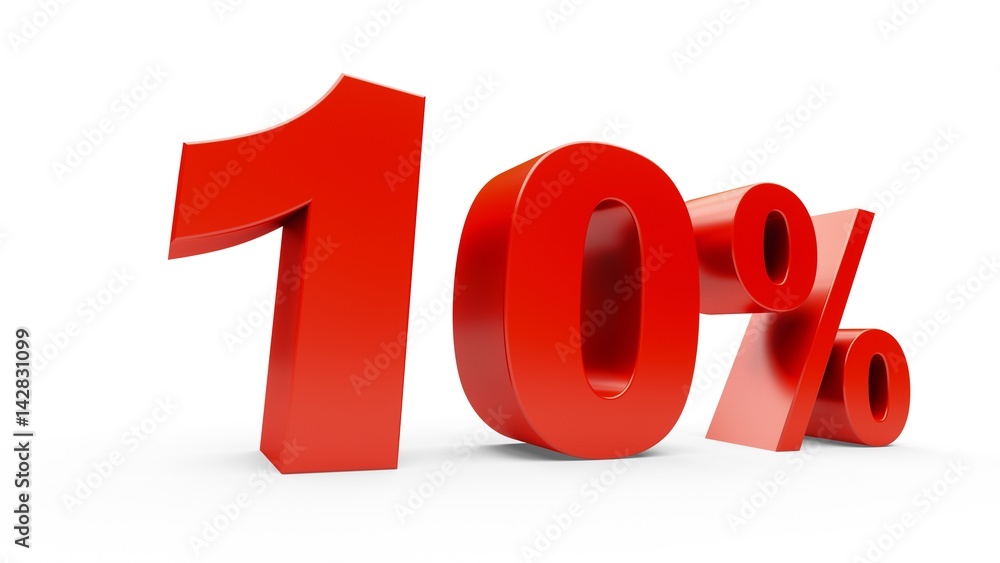 3D rendering shiny red discount 10 percent 3D rendering shiny red discount 10 percent