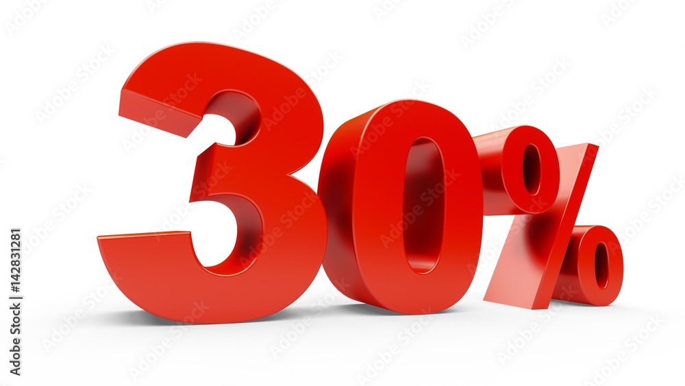 3D rendering shiny red discount 30 percent 3D rendering shiny red discount 30 percent