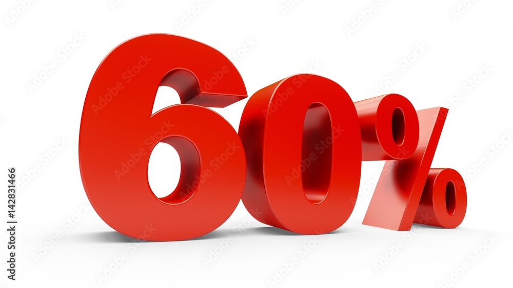 3D rendering shiny red discount 60 percent 3D rendering shiny red discount 60 percent