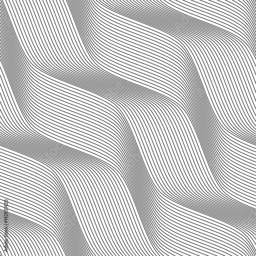 Vector seamless pattern. Modern stylish texture. Monochrome geometric pattern with thin threads.