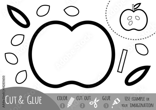 Education paper game for children, Apple