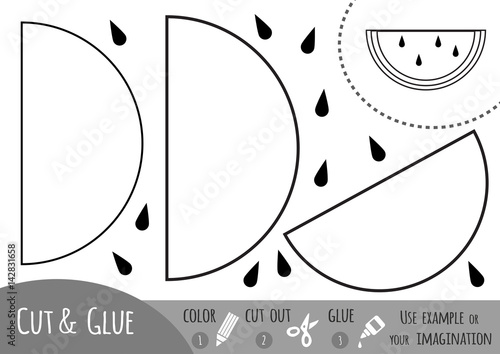 Education paper game for children, Watermelon