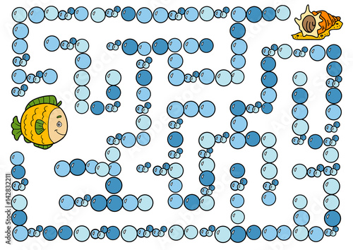 Maze game for children, Fish